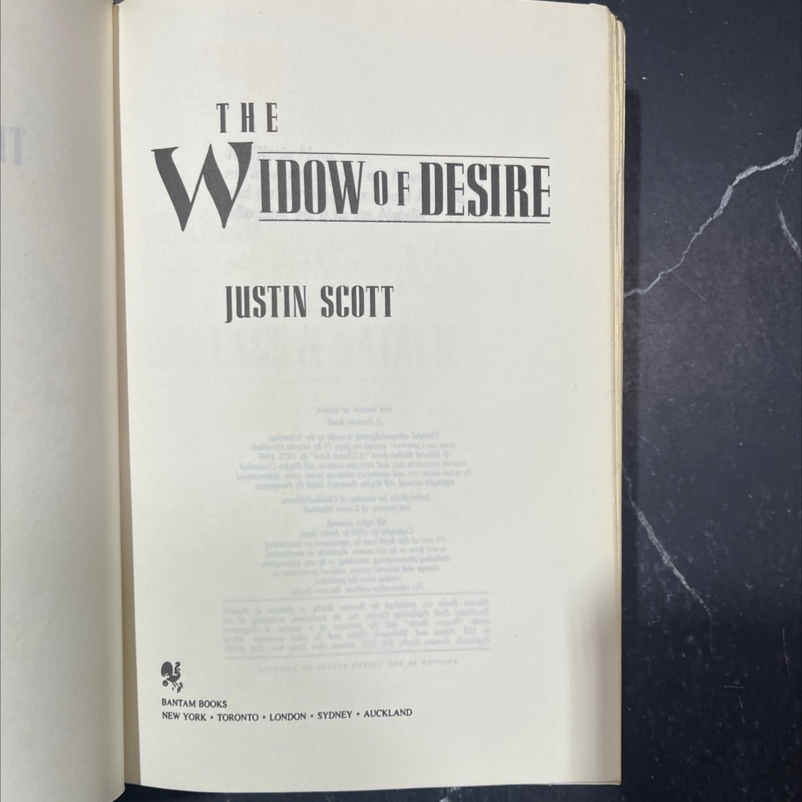 the widow of desire book, by justin scott, 1989 Hardcover image 2