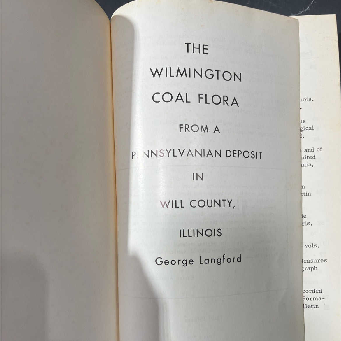 the wilmington coal flora from a pennsylvanian deposit in will county, illinois book, by george langford, 1958 Hardcover image 2