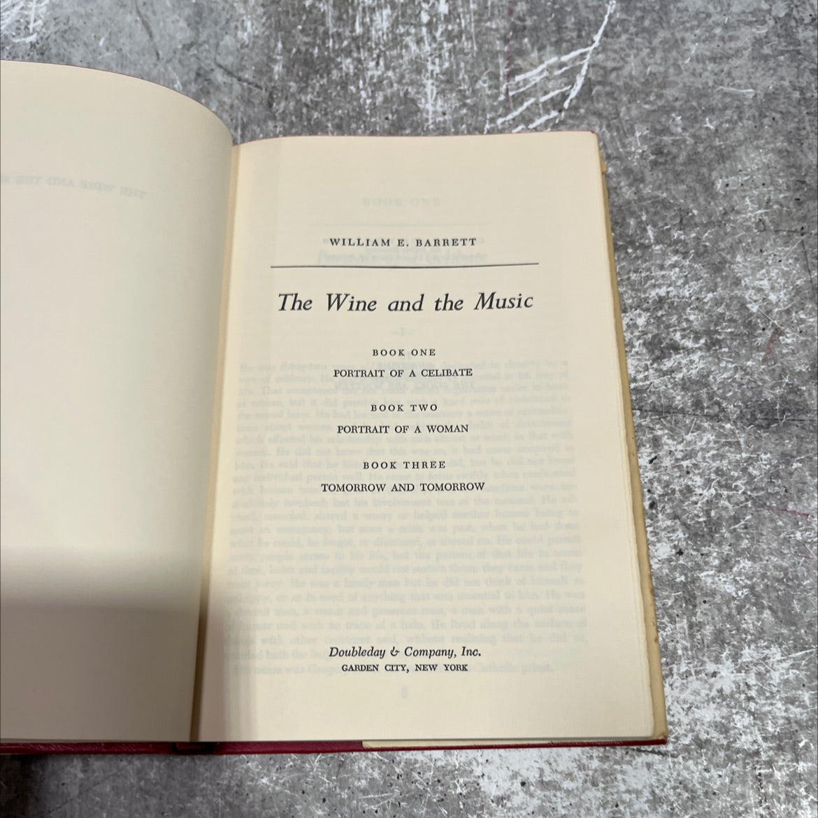 the wine and the music book, by william e. barrett, 1968 Hardcover image 2