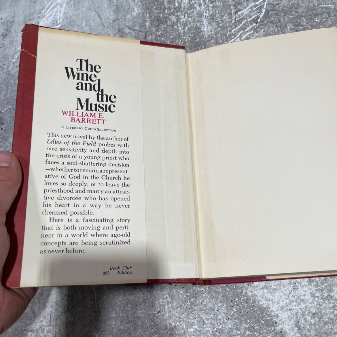 the wine and the music book, by william e. barrett, 1968 Hardcover image 4