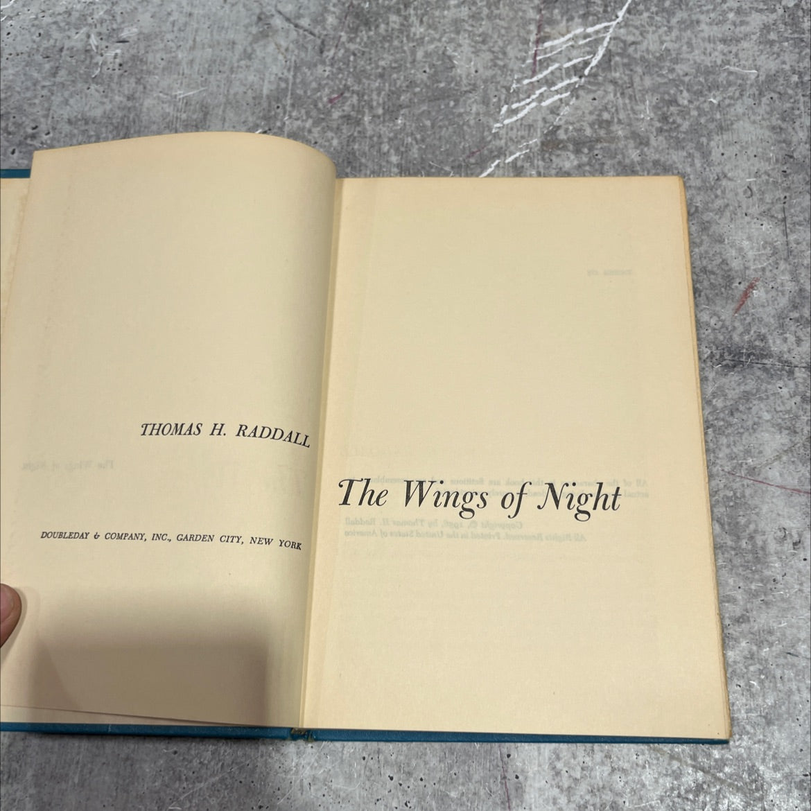 the wings of night book, by thomas h. raddall, 1956 Hardcover image 2