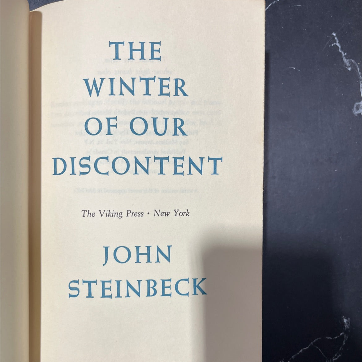 the winter of our discontent book, by john steinbeck, 1961 Hardcover image 2