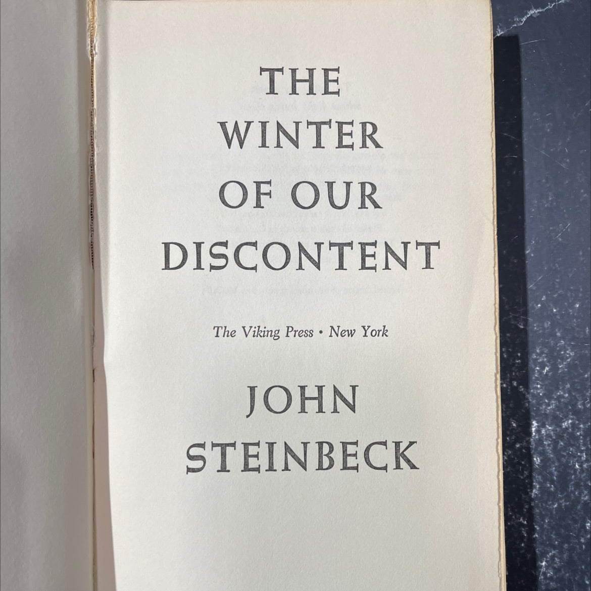 the winter of our discontent book, by john steinbeck, 1961 Hardcover image 2