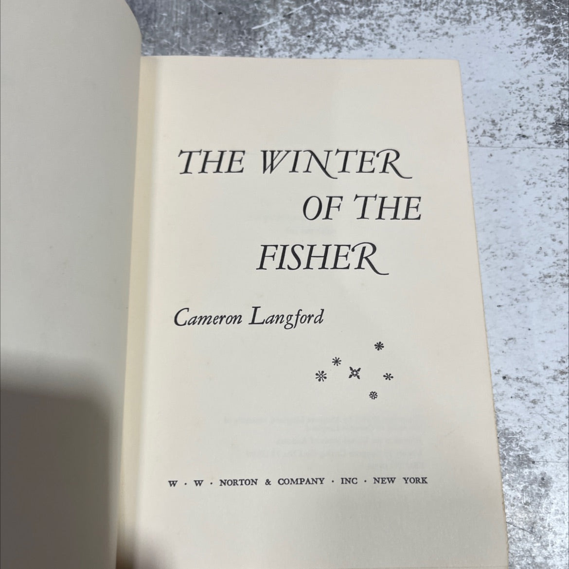 the winter of the fisher book, by Cameron Langford, 1971 Hardcover image 2