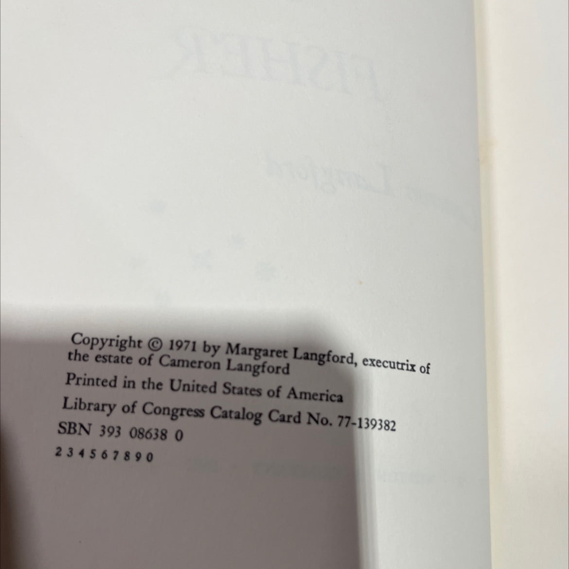 the winter of the fisher book, by Cameron Langford, 1971 Hardcover image 3