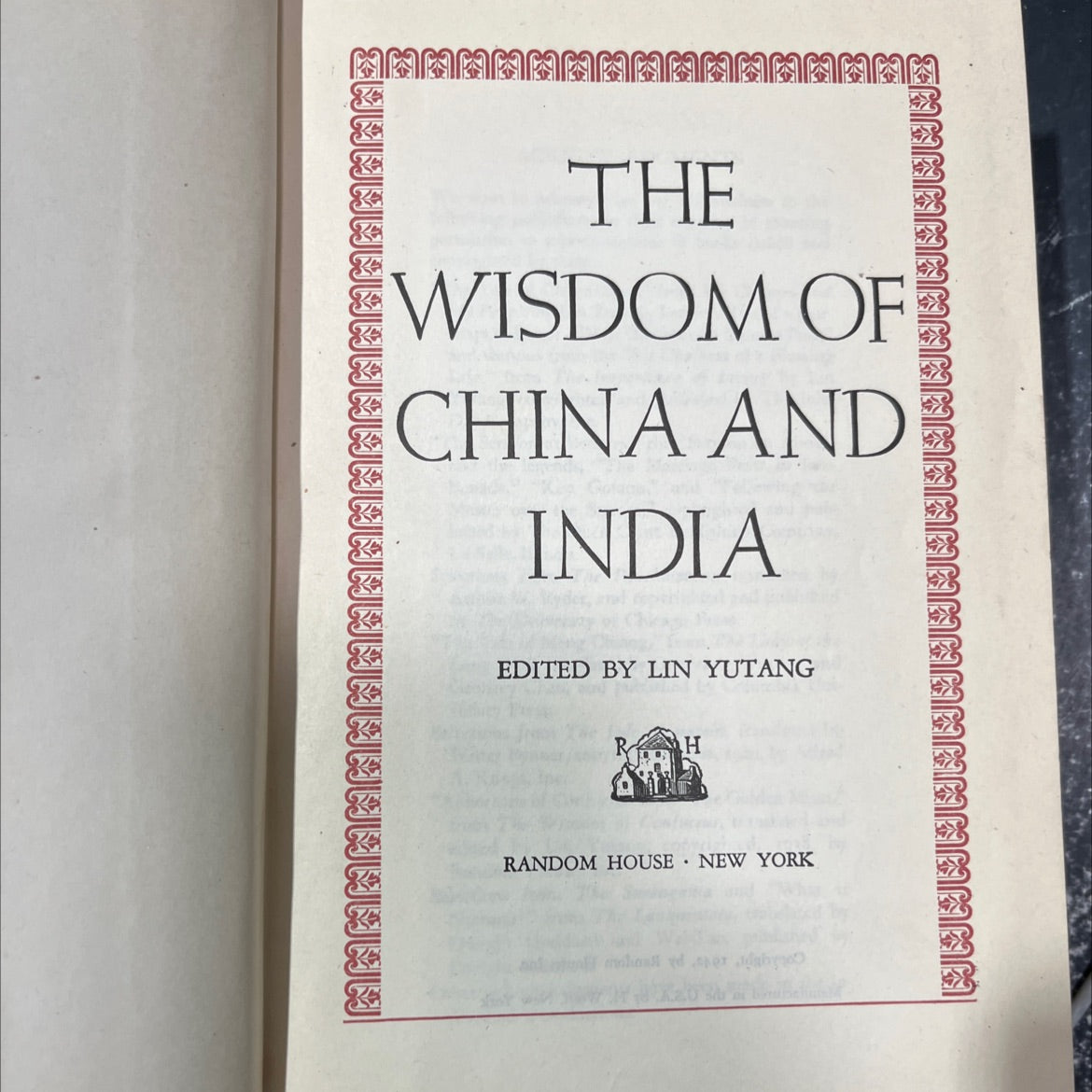 the wisdom of china and india book, by lin yutang, 1942 Hardcover image 2