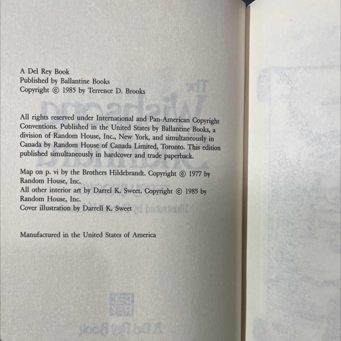 the wishsong shannara book, by terry brooks, 1985 Hardcover image 3