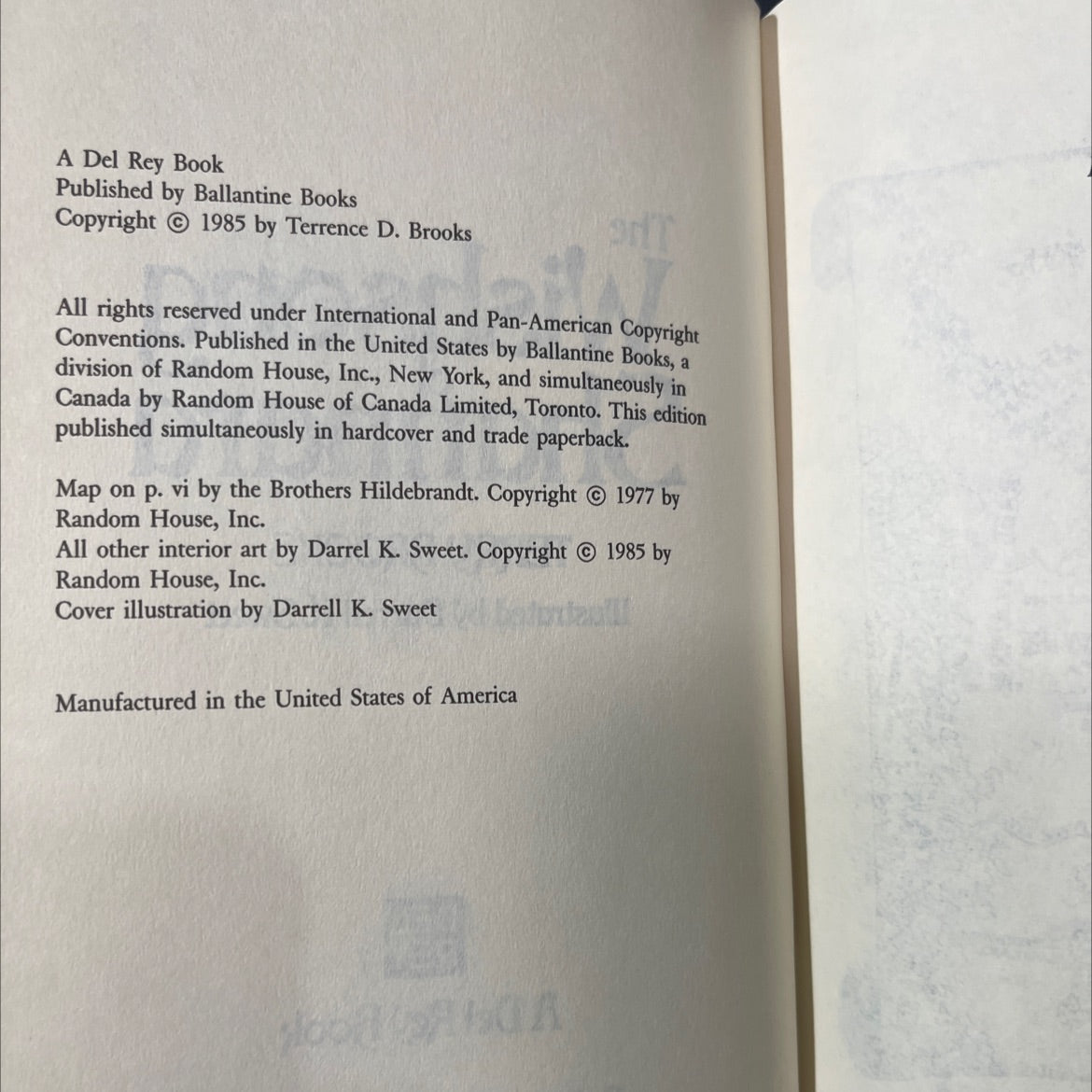 the wishsong shannara book, by terry brooks, 1985 Hardcover image 3