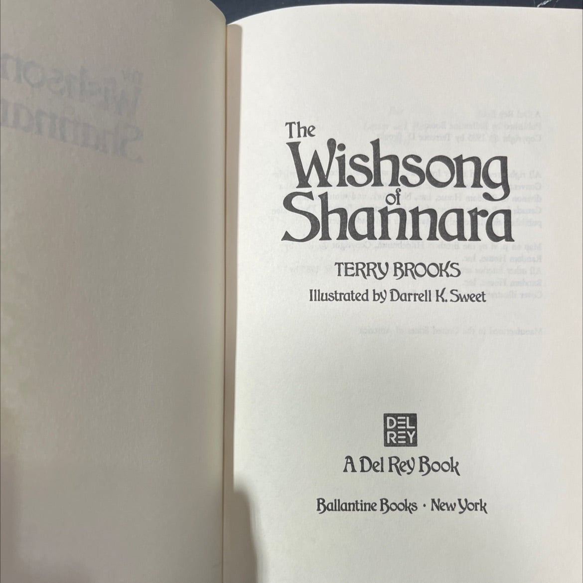the wishsong shannara book, by terry brooks, 1985 Hardcover image 2