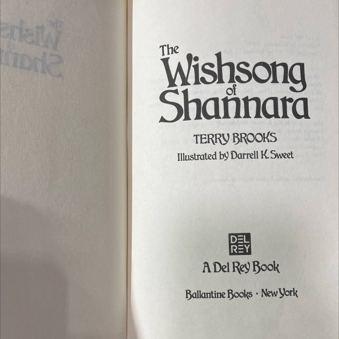 the wishsong shannara book, by terry brooks, 1985 Hardcover image 2