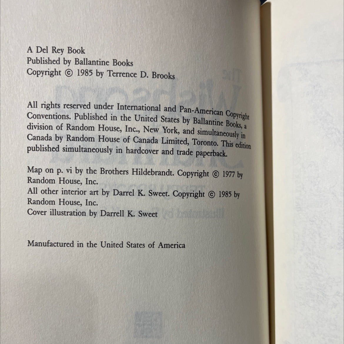 the wishsong shannara book, by terry brooks, 1985 Hardcover image 3