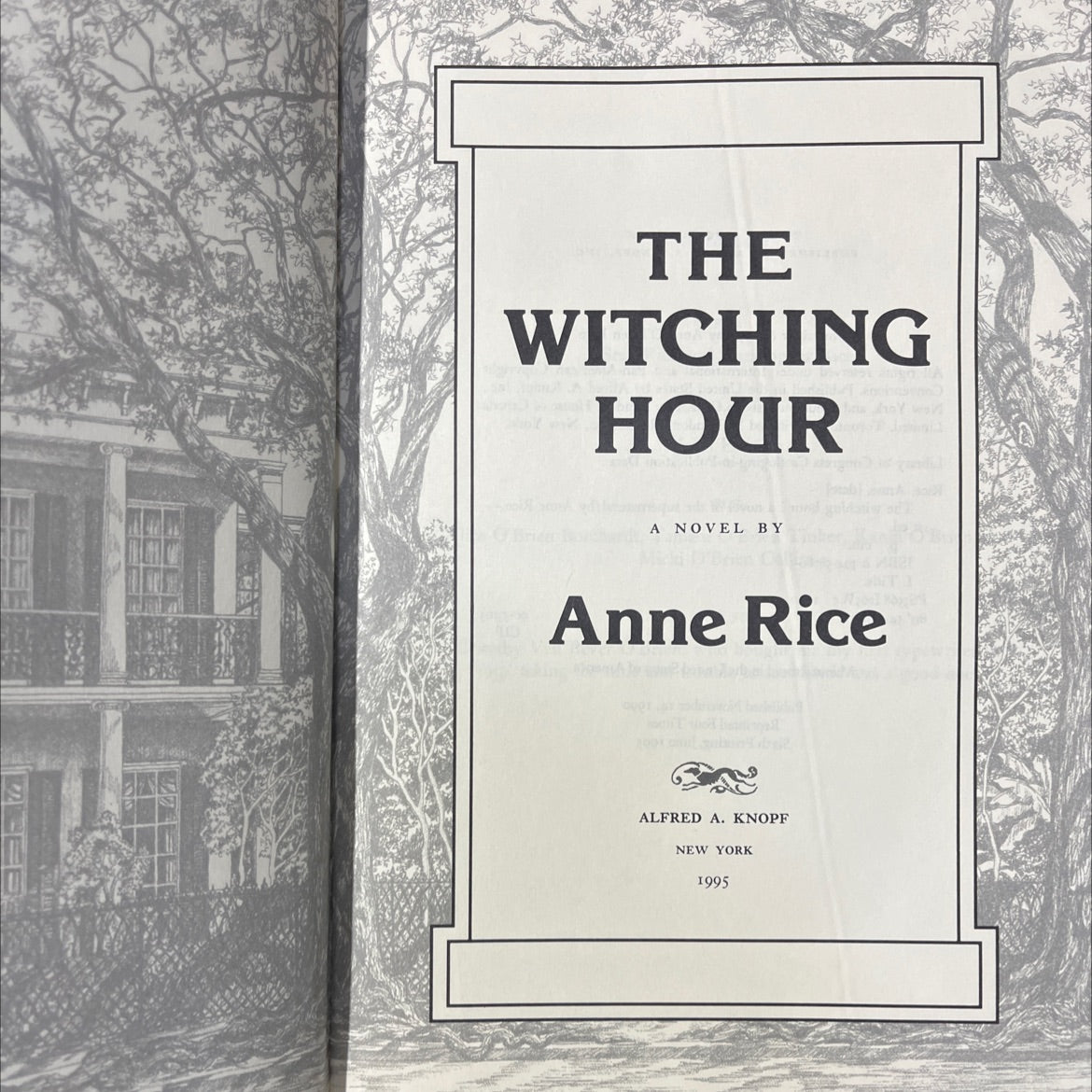 the witching hour book, by Anne Rice, 1995 Hardcover image 2