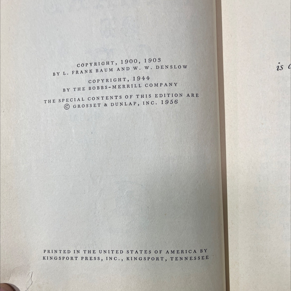 the wizard of oz book, by l. frank baum, 1944 Hardcover image 3