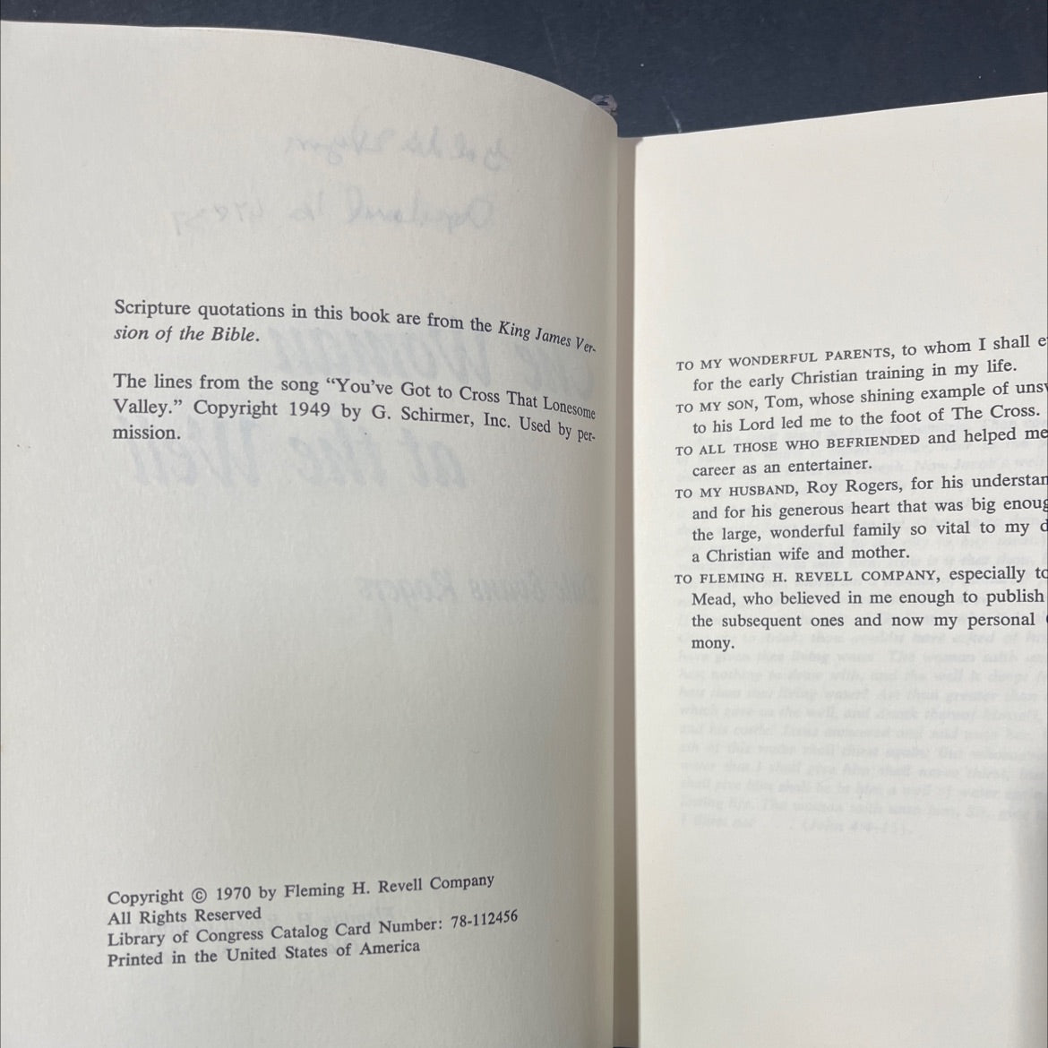 the woman at the well book, by dale evans rogers, 1970 Hardcover image 3