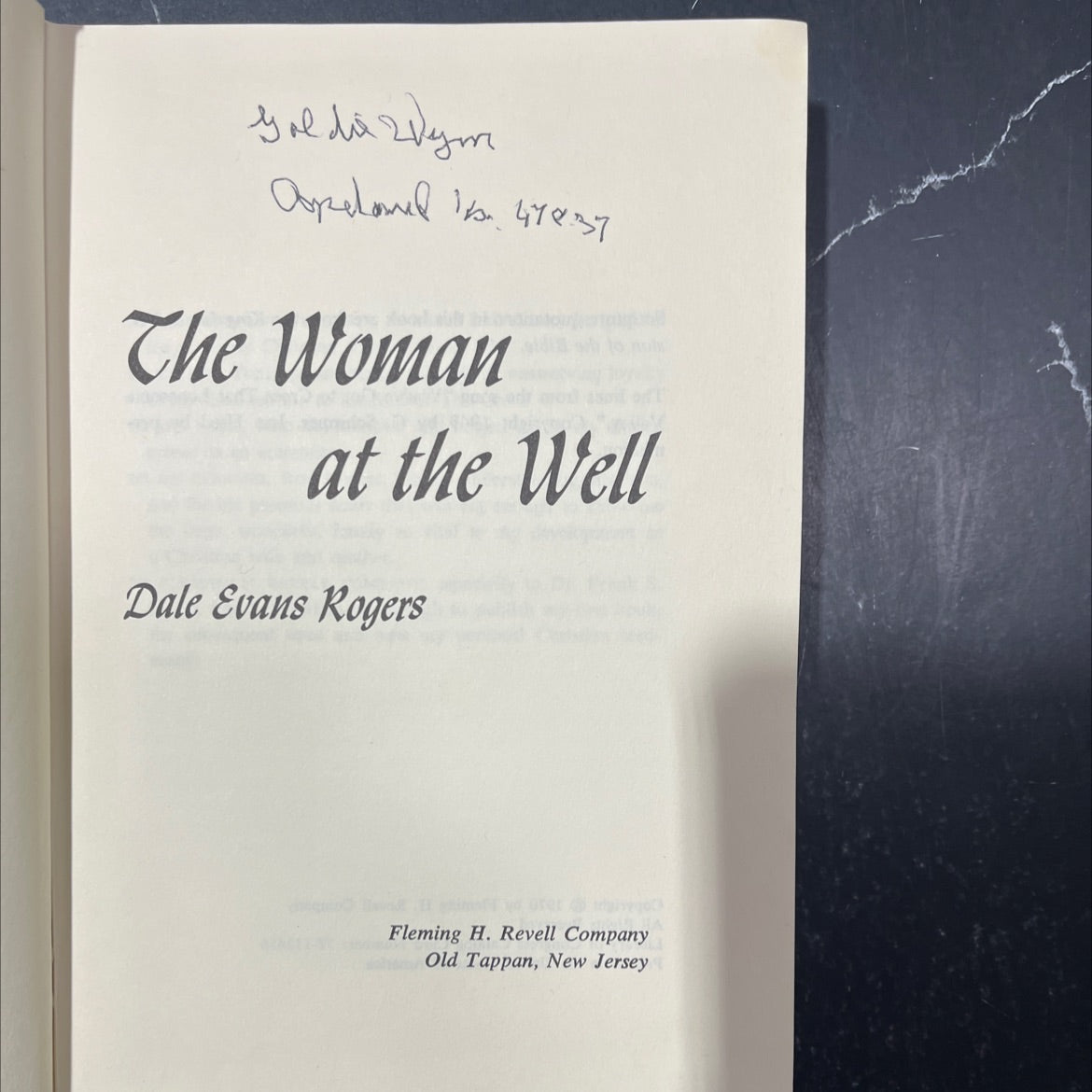 the woman at the well book, by dale evans rogers, 1970 Hardcover image 2