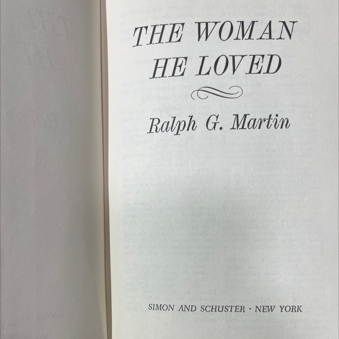 the woman he loved book, by ralph g. martin, 1974 Hardcover image 2