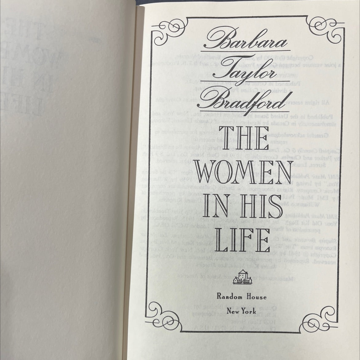 the women in his life book, by barbara taylor bradford, 1990 Hardcover image 2