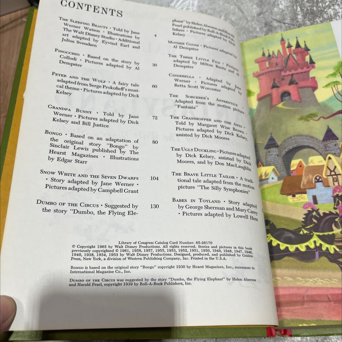 the wonderful worlds of walt disney fantasyland book, by jane werner watson, 1965 Hardcover image 3