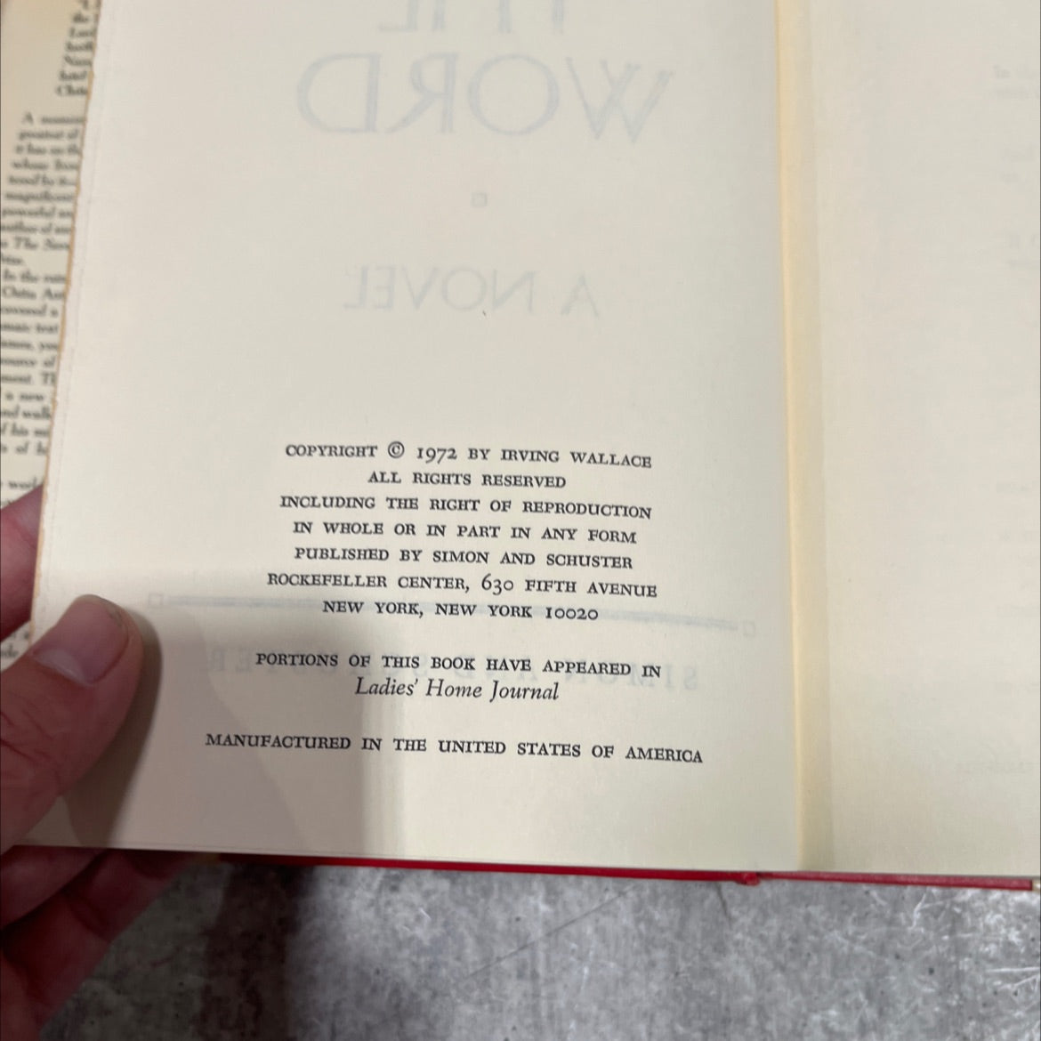 the word book, by irving wallace, 1972 Hardcover image 3