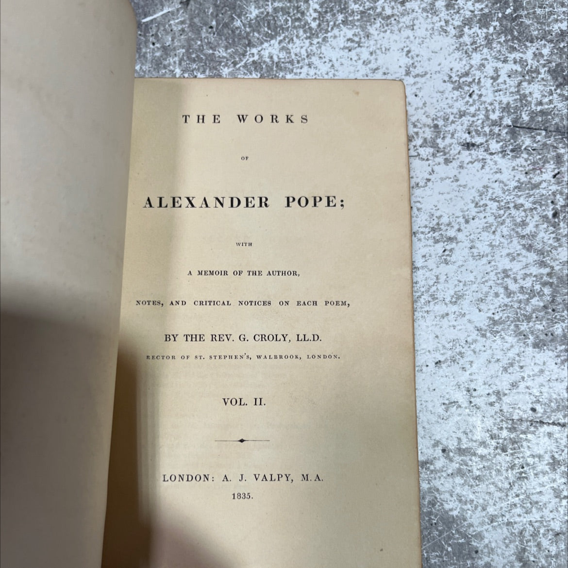 the works of alexander pope vol. ii book, by alexander pope, 1835 Leather image 3