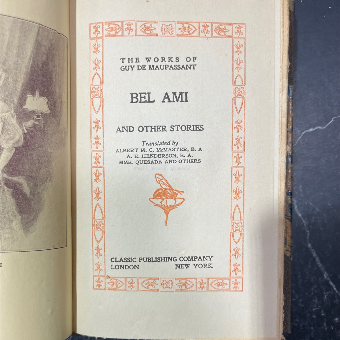 the works of guy de maupassant bel ami and other stories book, by guy de maupassant, 1911 Hardcover image 2