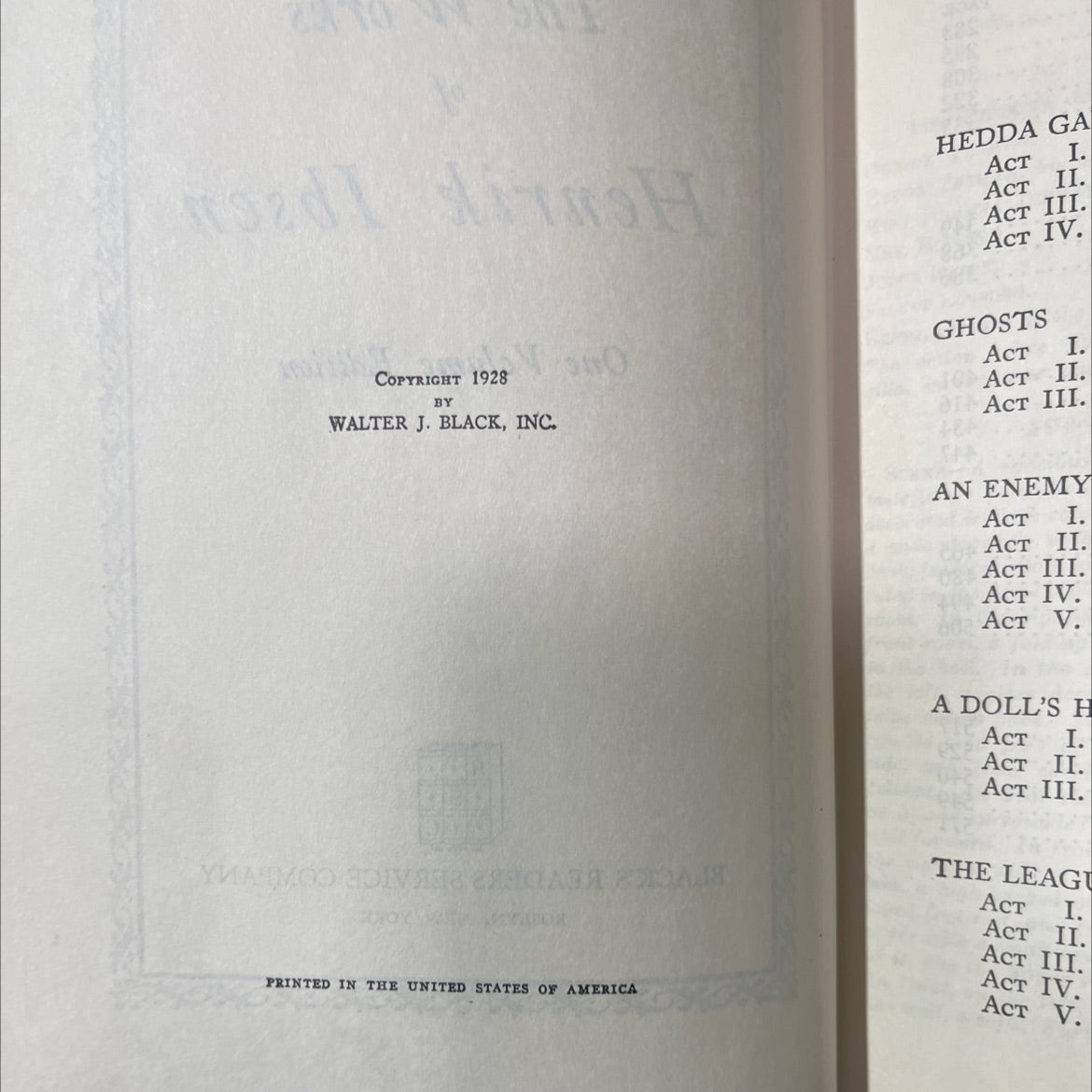 the works of henrik ibsen one volume edition book, by henrik ibsen, 1928 Hardcover image 3