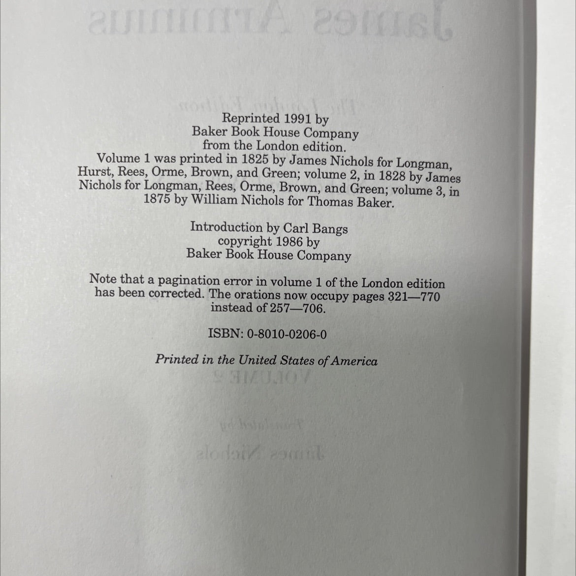 the works of james arminius book, by james arminius, 1991 Hardcover image 3