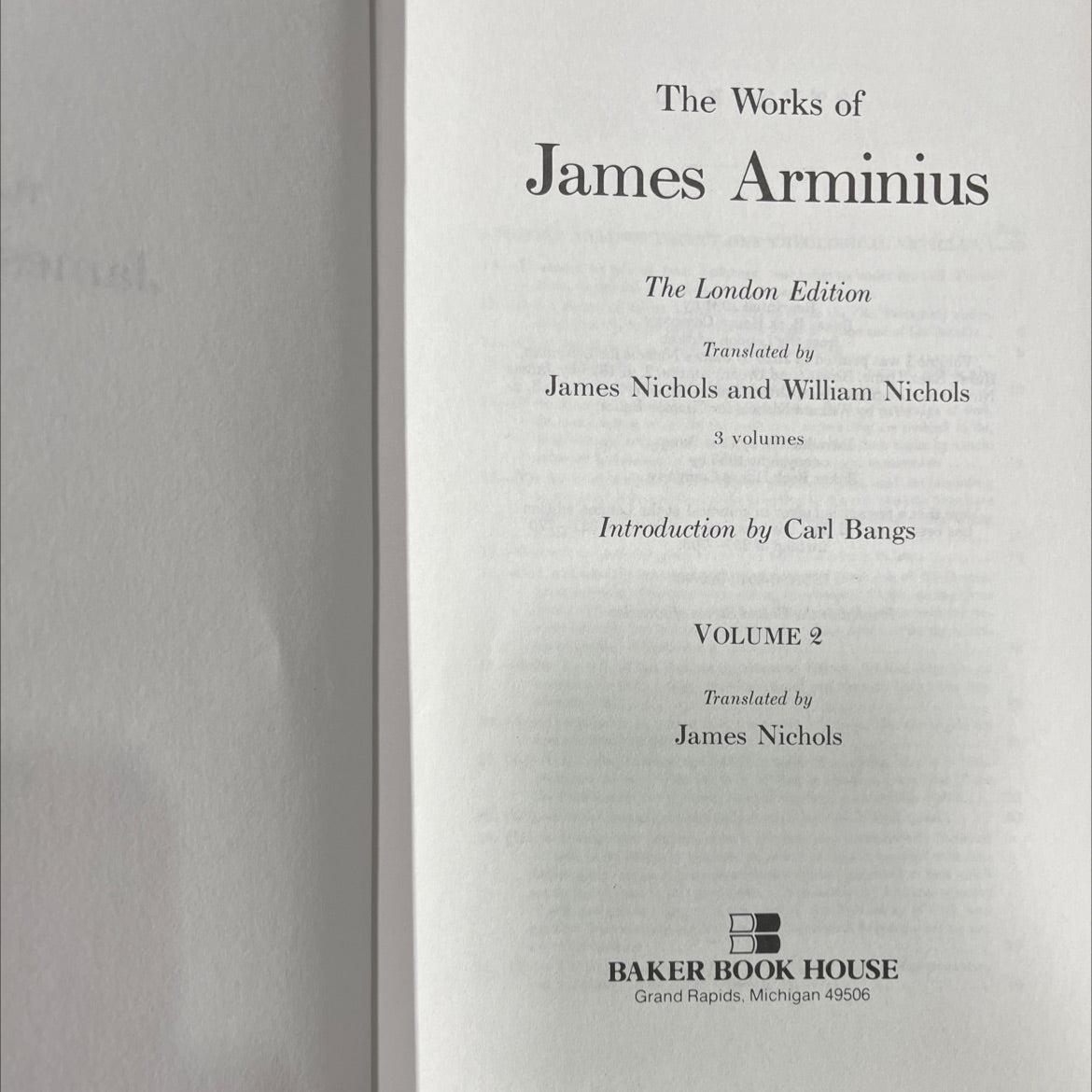 the works of james arminius book, by james arminius, 1991 Hardcover image 2