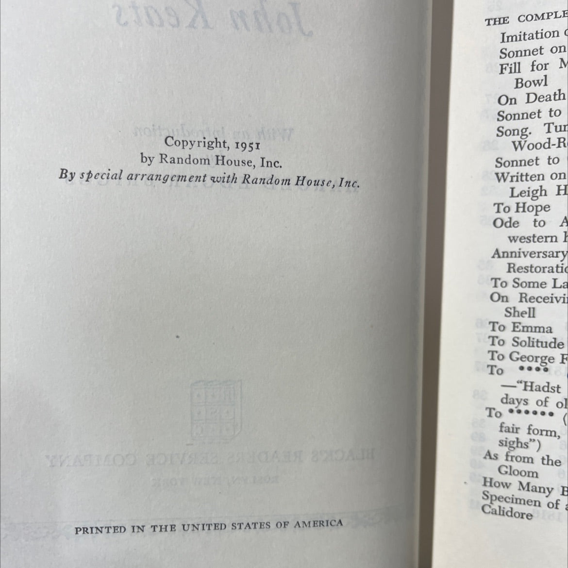 the works of john keats book, by john keats, 1951 Hardcover image 3