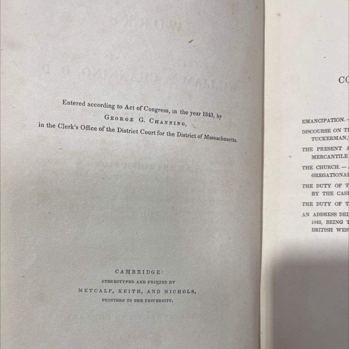 the works of william e. channing, d. d. book, by william e. channing, 1843 Hardcover image 3