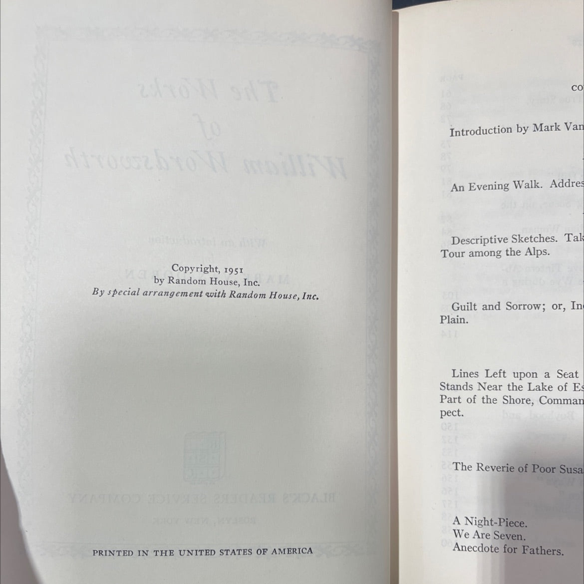 the works of william wordsworth book, by william wordsworth, 1951 Hardcover image 3