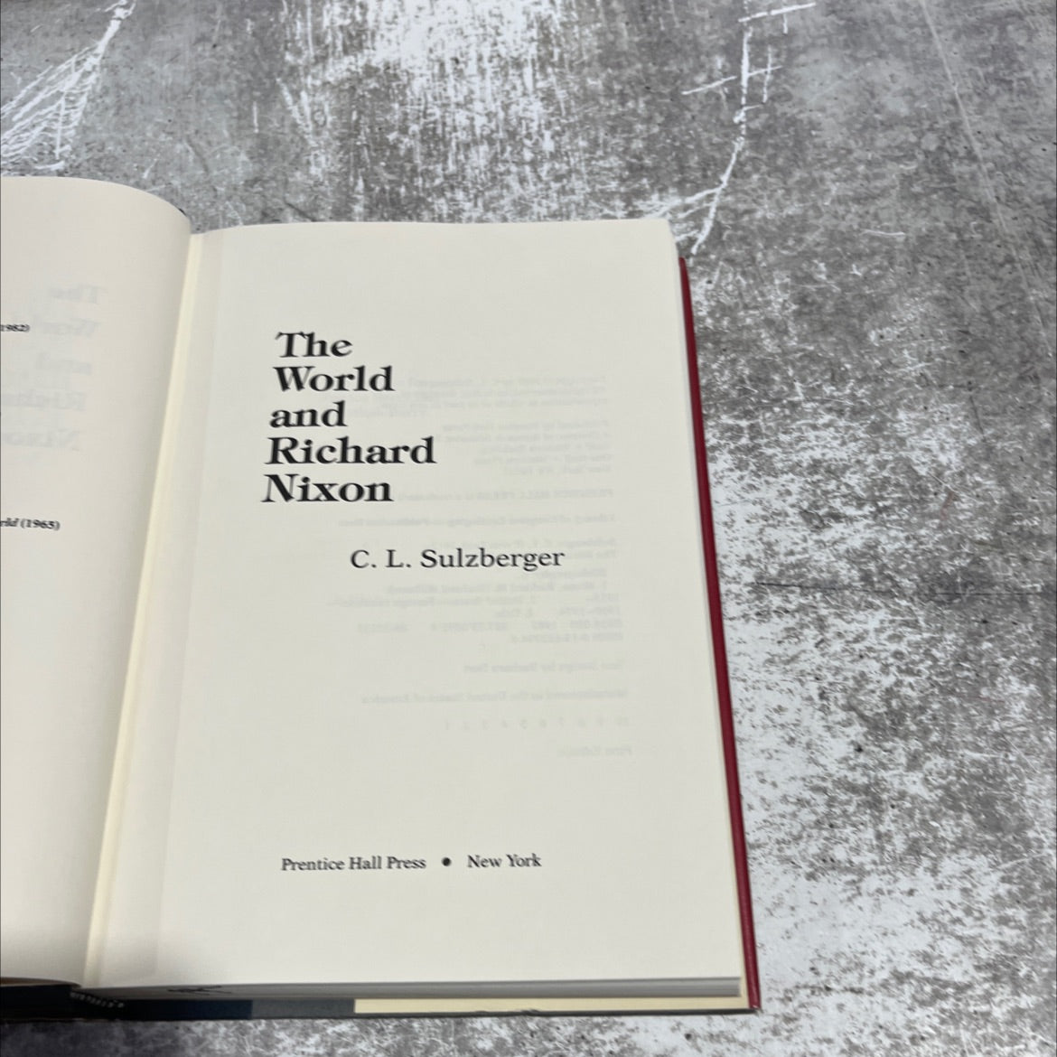 the world and richard nixon book, by C. L. Sulzberger, 1987 Hardcover image 2