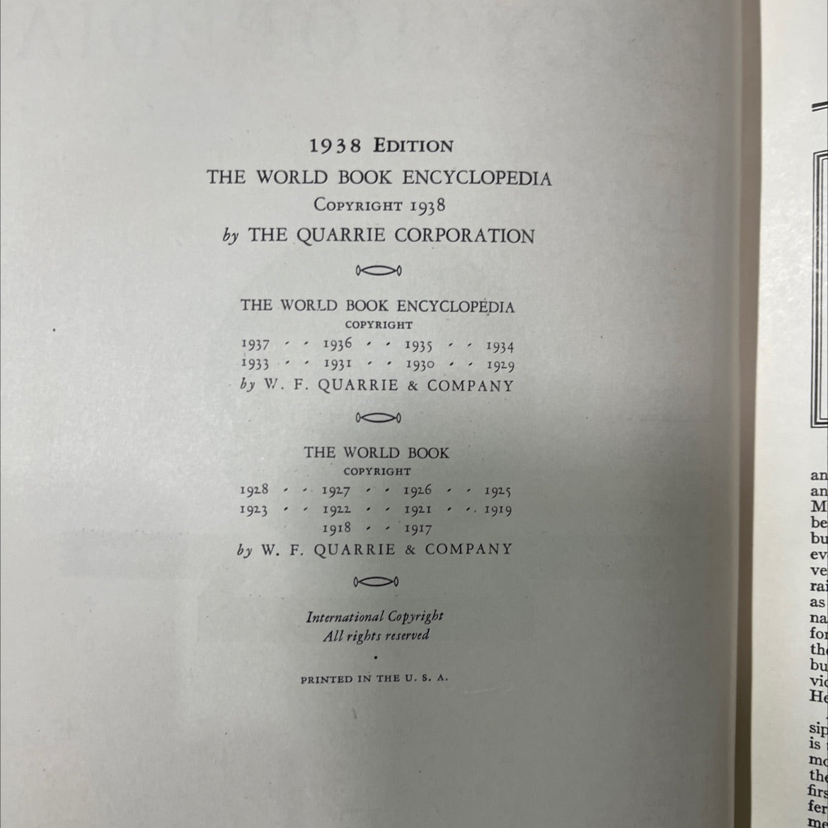 the world book encyclopedia book, by the quarrie corporation, 1938 Hardcover image 3