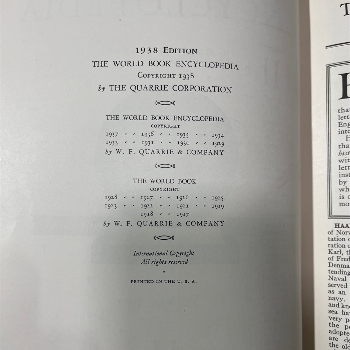 the world book encyclopedia book, by the quarrie corporation, 1938 Hardcover image 3