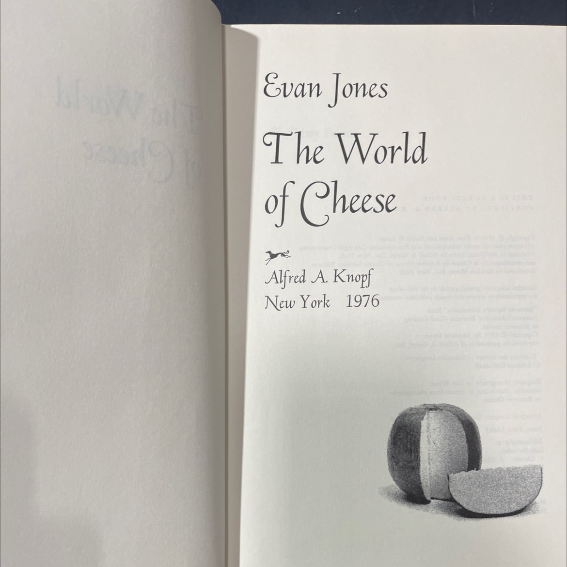 the world of cheese book, by Evan Jones, 1976 Hardcover image 2