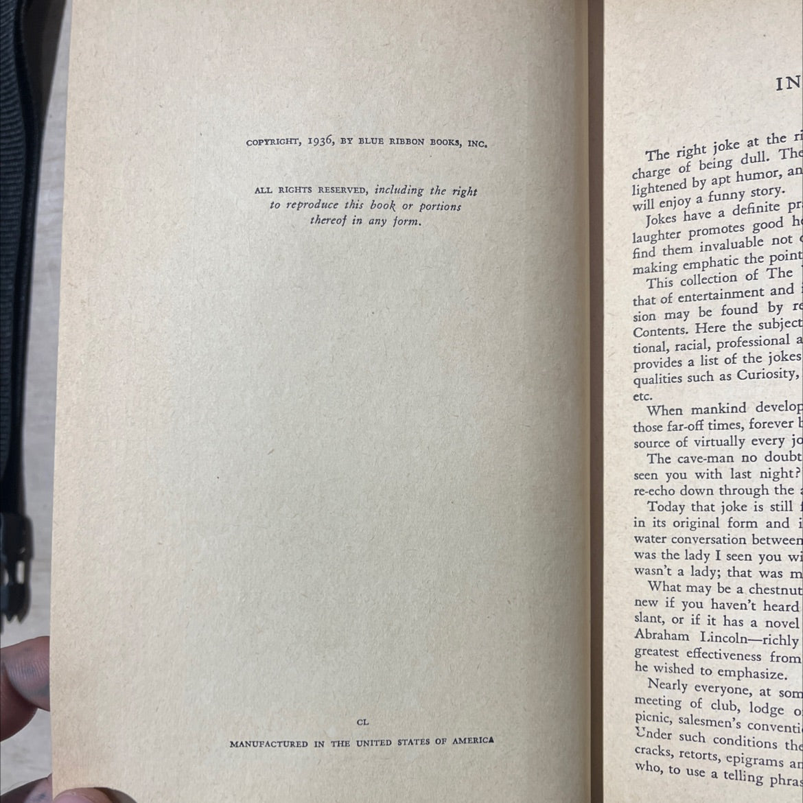 the world's best jokes book, by lewis copeland, 1936 Hardcover image 3