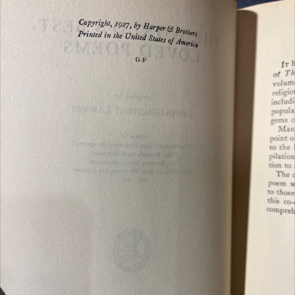 the world's best-loved poems book, by james gilchrist lawson, 1927 Hardcover image 3