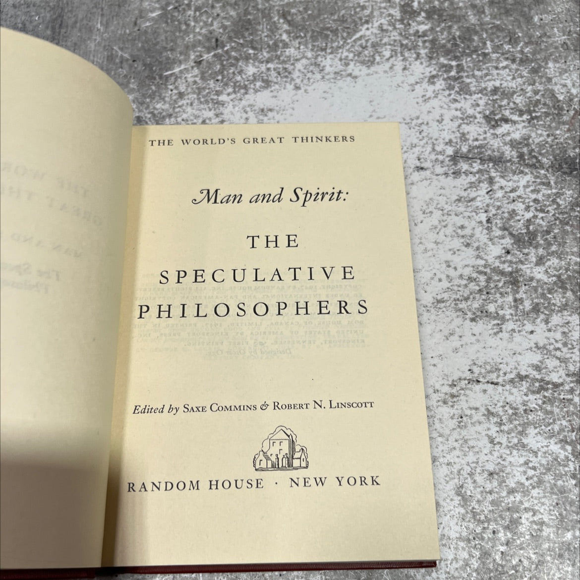 the world's great thinkers man and spirit: the speculative philosophers book, by Saxe Commins & Robert N. Linscott, image 2