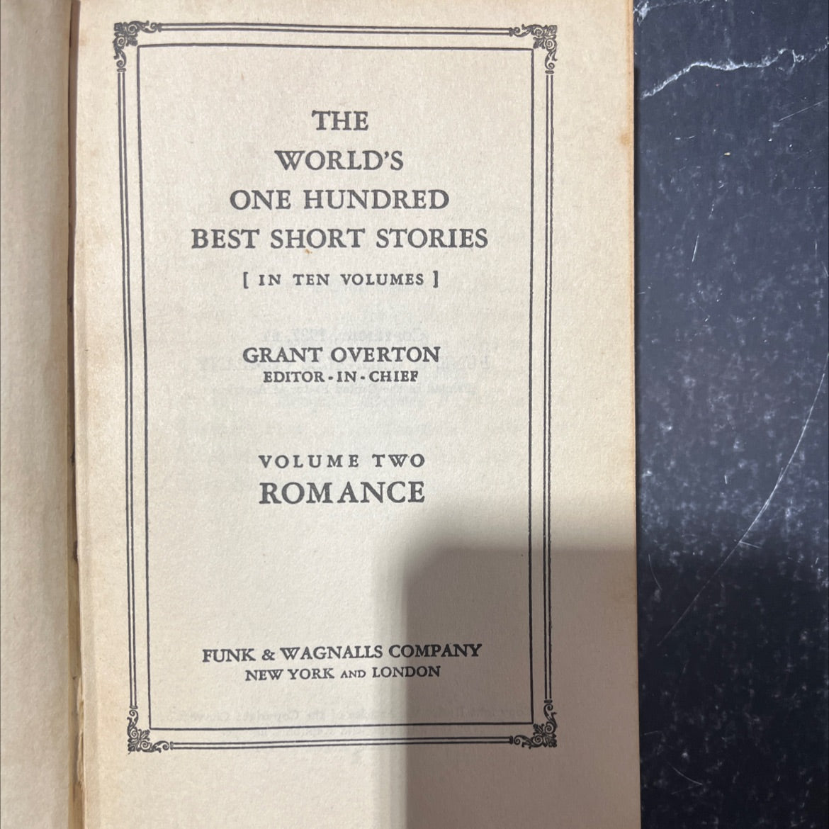 the world's one hundred best short stories volume two romance book, by grant overton, 1927 Hardcover image 2