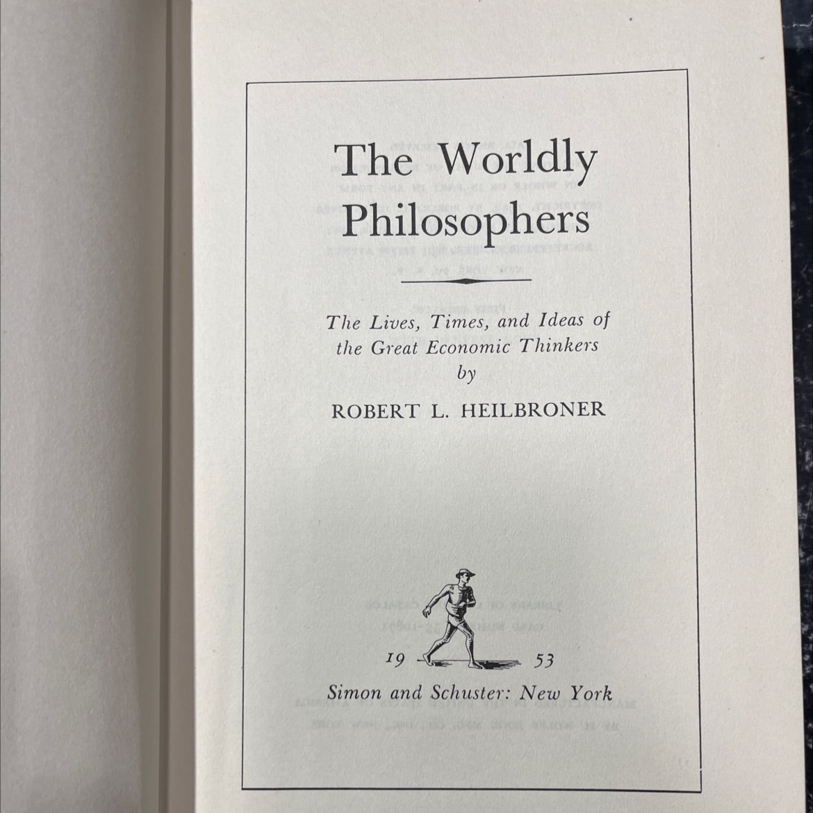 the worldly philosophers book, by robert l. heilbroner, 1953 Hardcover image 2