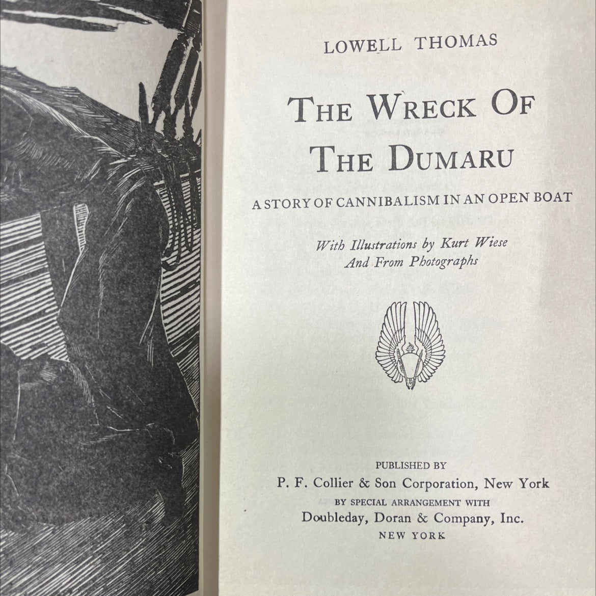 the wreck of the dumaru a story of cannibalism in an open boat book, by lowell thomas, 1930 Hardcover image 2