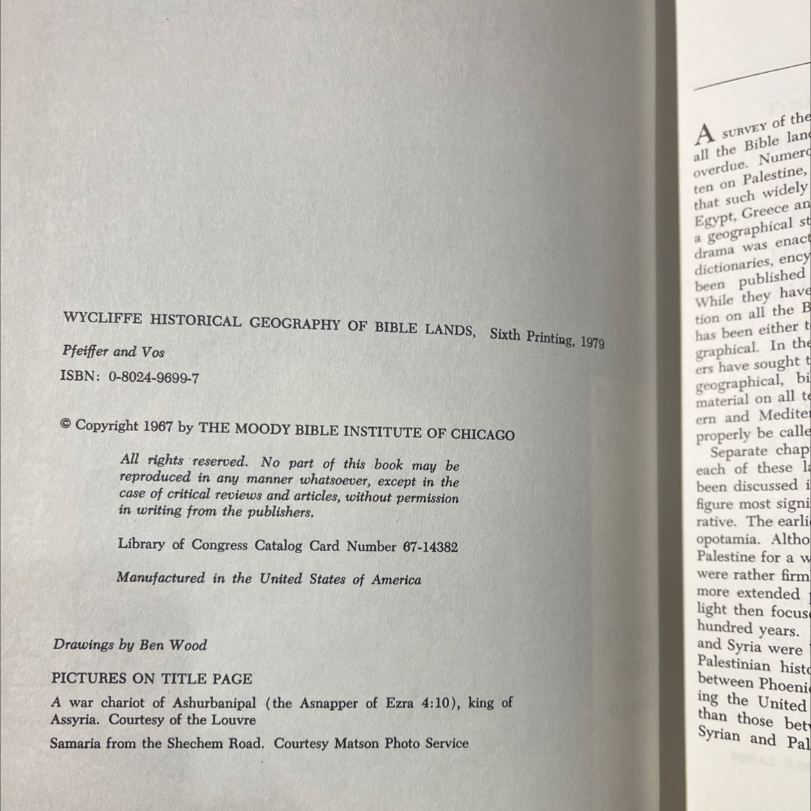 the wycliffe historical geography of bible lands book, by les f. pfeiffer, howard f. vos, 1979 Hardcover image 3