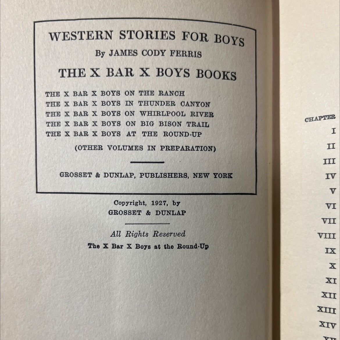 the x bar x boys at the round-up book, by james cody ferris, 1927 Hardcover image 3
