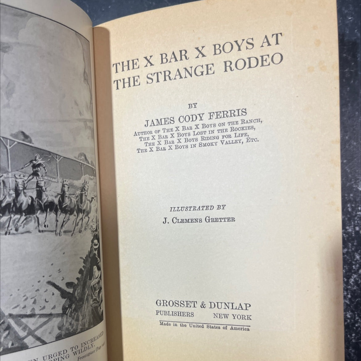 the x bar x boys at the strange rodeo book, by james cody ferris, 1935 Hardcover image 2