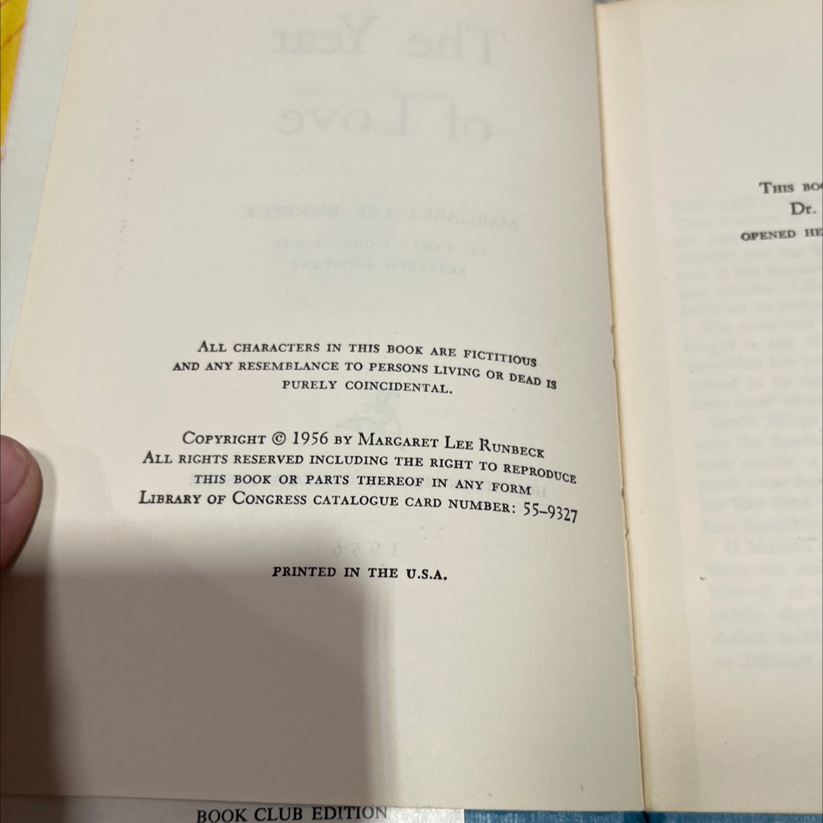 the year of love book, by margaret lee runbeck, 1956 Hardcover image 3