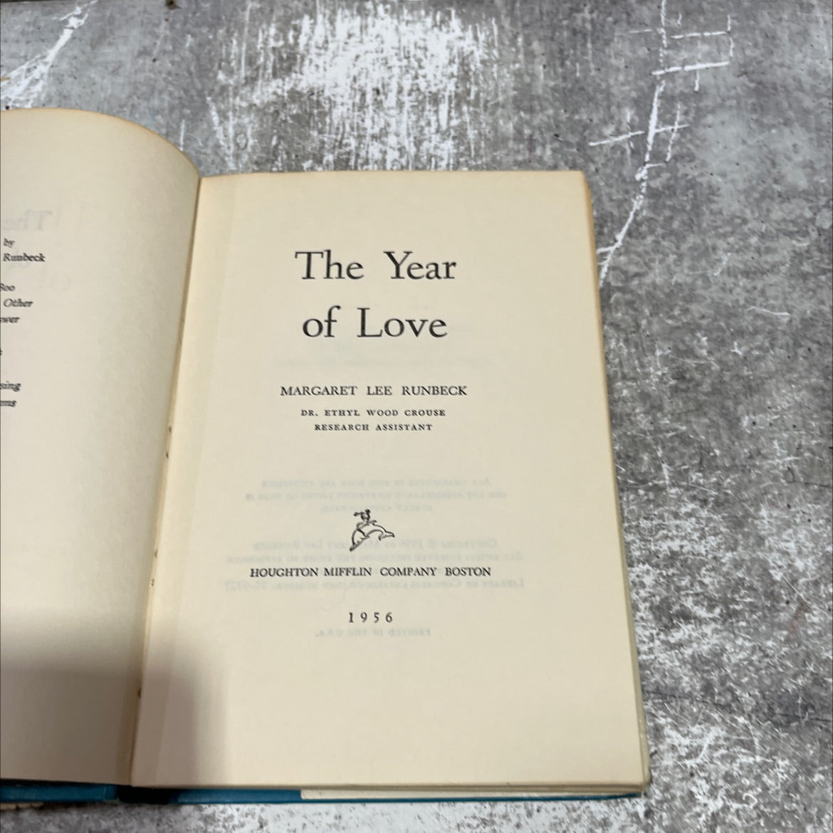 the year of love book, by margaret lee runbeck, 1956 Hardcover image 2