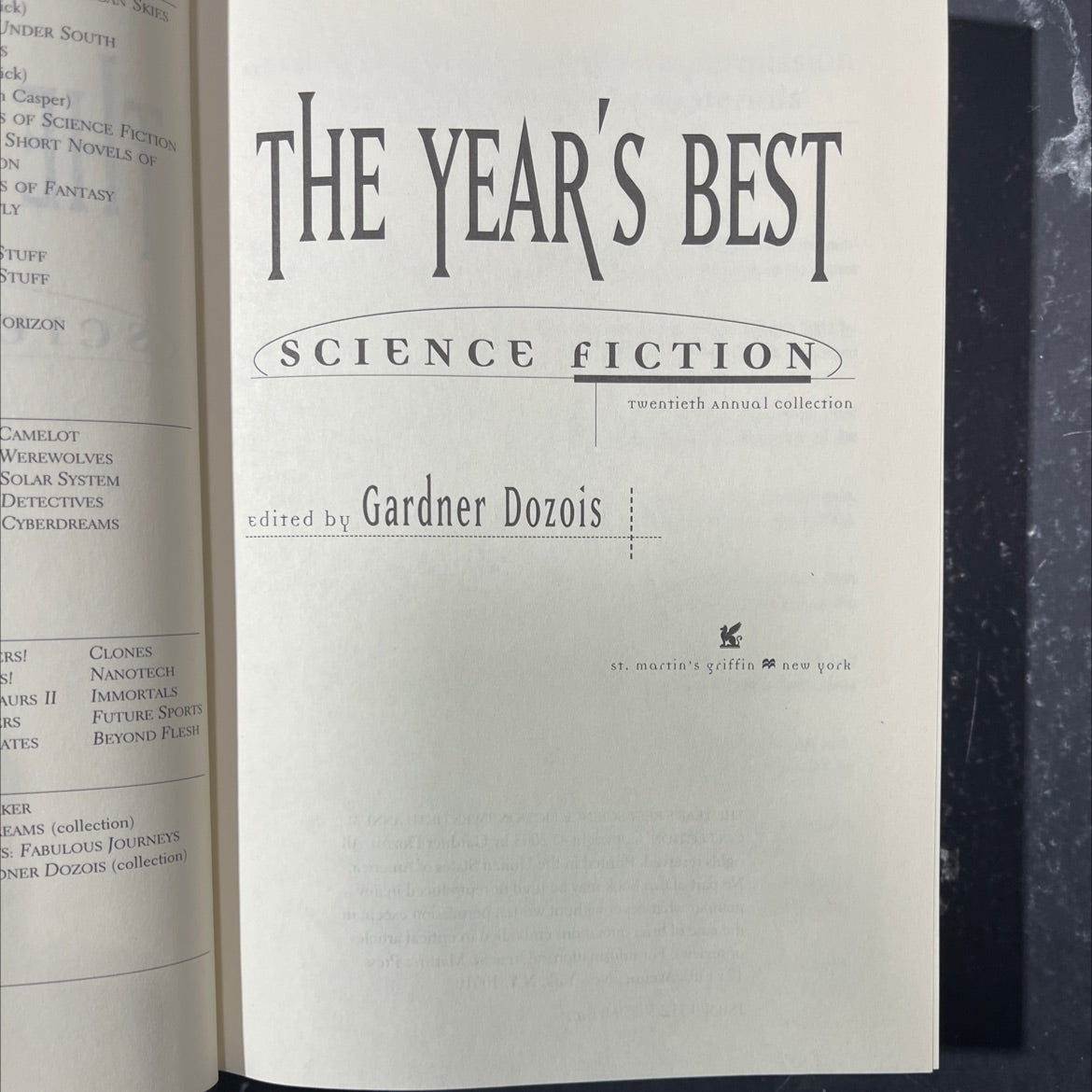 the year's best science fiction twentieth annual collection book, by Gardner Dozois, 2003 Hardcover image 2