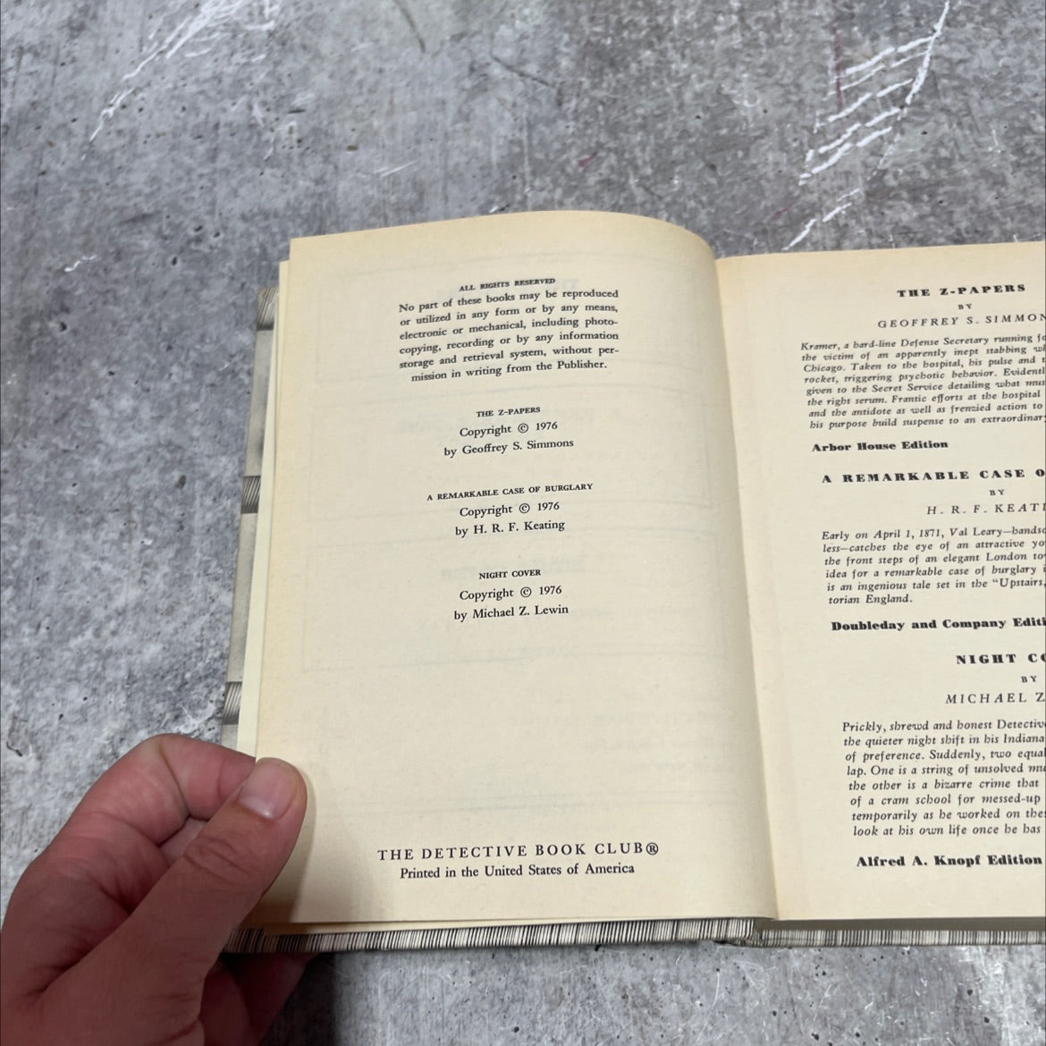the z-papers book, by geoffrey s. simmons, 1976 Hardcover image 3