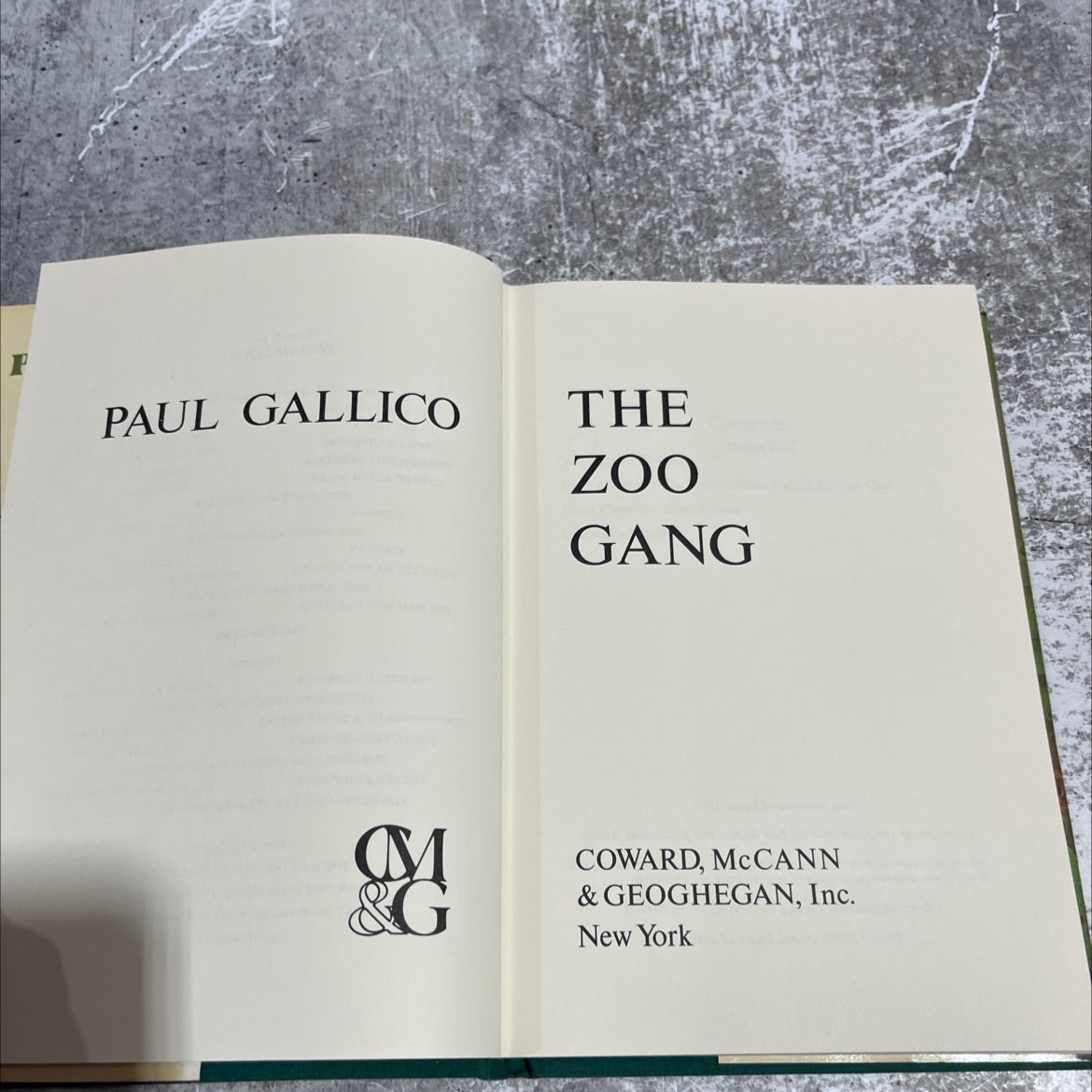 the zoo gang book, by paul gallico, 1971 Hardcover image 2
