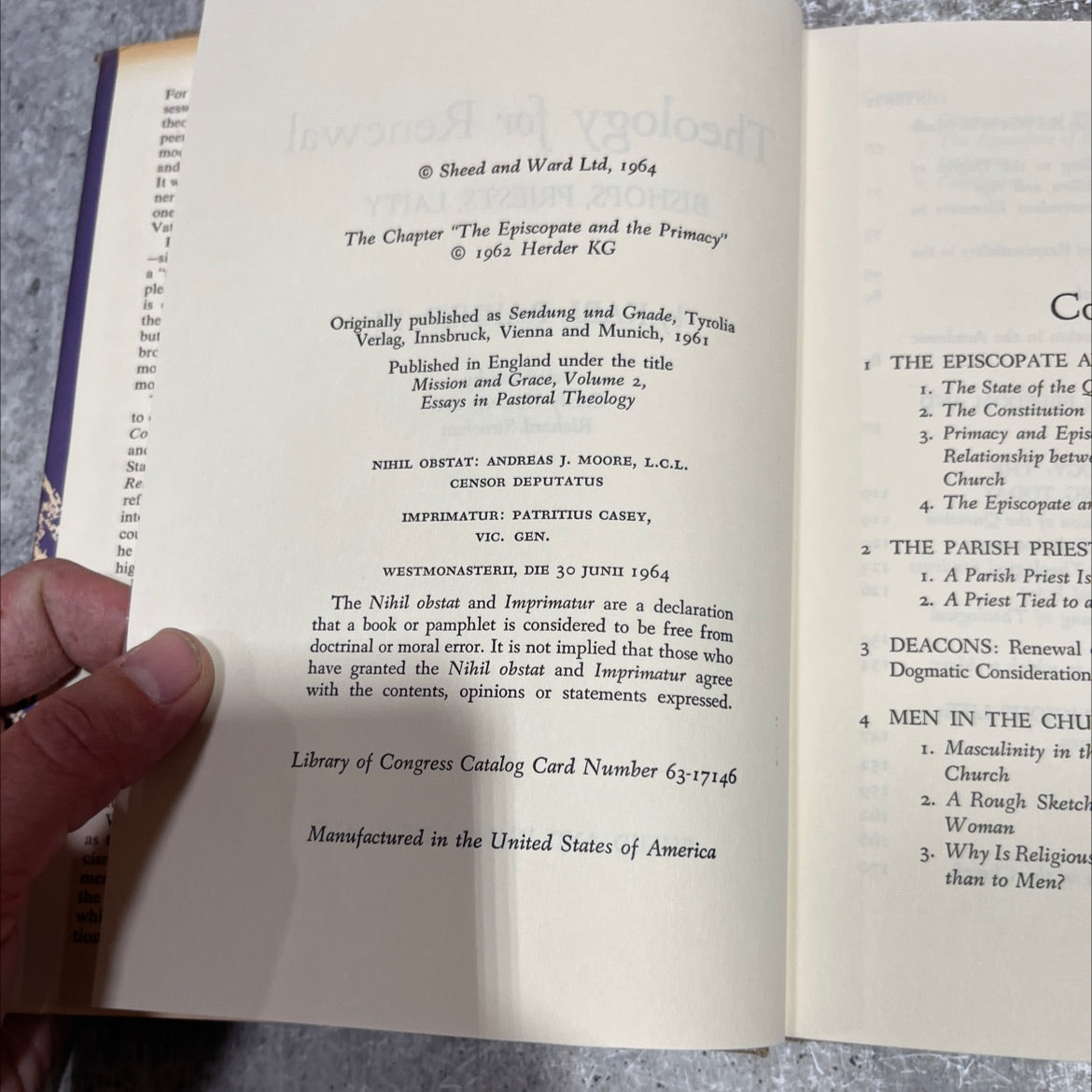theology for renewal bishops, priests, laity book, by karl rahner, s.j., 1964 Hardcover image 3